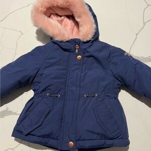 Osh Kosh Girls Baby Toddler Winter Jacket Coat Fur Hood 12M